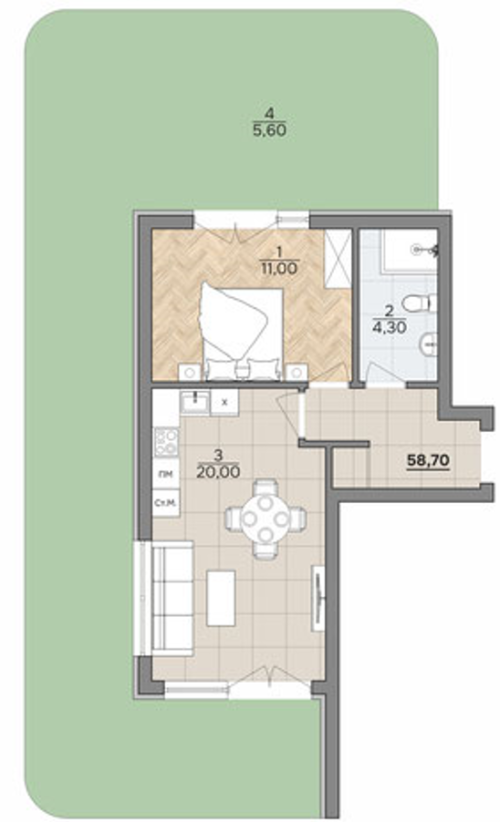 MODERN TWO-ROOM APARTMENT IN A BOUTIQUE BUILDING - SILENCE, STYLE AND THE SEA NEARBY